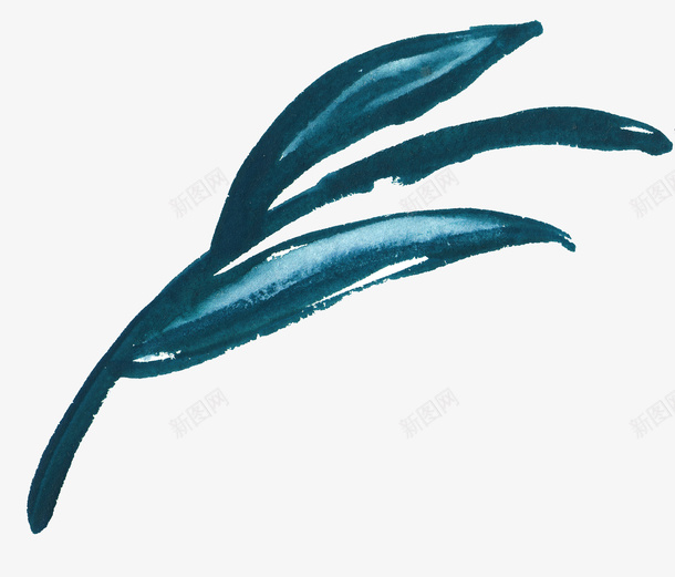 水墨印染绿植png免抠素材_新图网 https://ixintu.com 印 墨 染 水