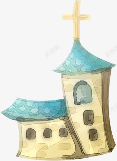 创意合成水彩城堡建筑十字架png免抠素材_新图网 https://ixintu.com 创意 十字架 合成 城堡 建筑 水彩