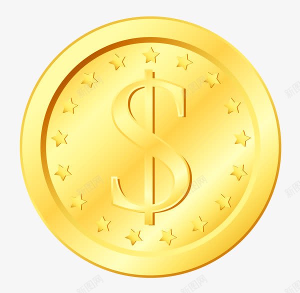 美元硬币png免抠素材_新图网 https://ixintu.com 硬币 美金 金色
