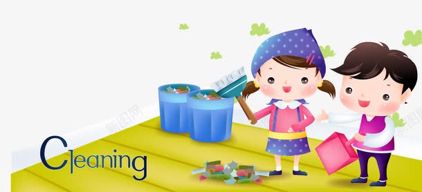 卡通儿童打扫卫生png免抠素材_新图网 https://ixintu.com 儿童 免费下载 卡通 卫生 打扫 搞卫生