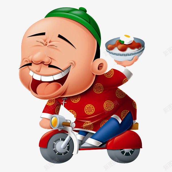 卡通骑摩托拿食物的古代人png免抠素材_新图网 https://ixintu.com 免抠 卡通画 古代人物 抠图 效果 装饰图 装饰画 骑摩托的人