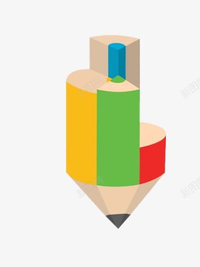 铅笔柱状图图标png_新图网 https://ixintu.com 创意图标 彩色铅笔 柱状图 比例图 铅笔
