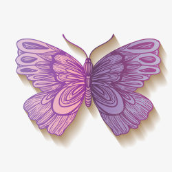 紫色纹理质感蝴蝶元素矢量图素材