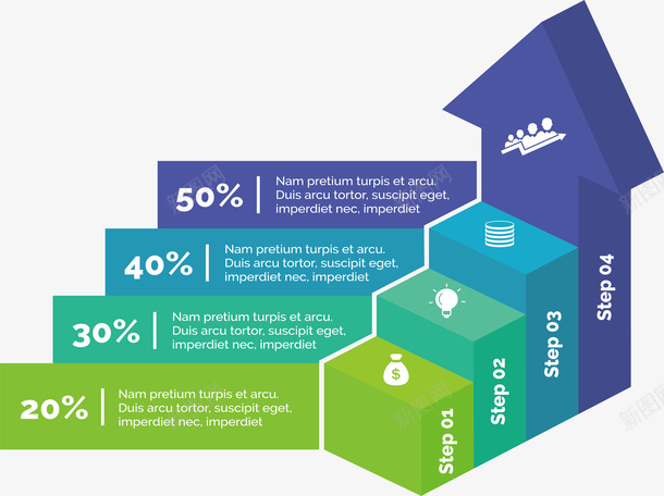 向上阶梯箭头矢量图eps免抠素材_新图网 https://ixintu.com 占比图 向上阶梯 商务图表 矢量png 矢量图 箭头 阶梯式图表 阶梯箭头