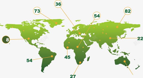 创意世界地图数据编号图png免抠素材_新图网 https://ixintu.com 世界地图 创意 指示 编号