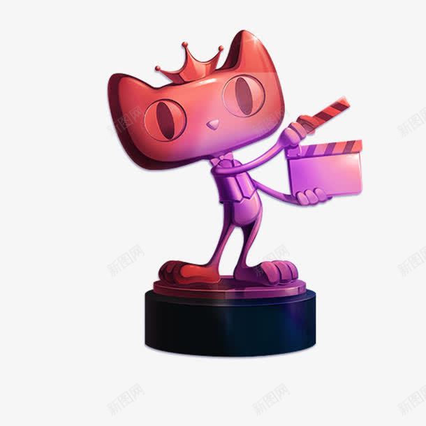 红色卡通天猫雕像装饰图案png免抠素材_新图网 https://ixintu.com 卡通 天猫 红色 装饰图案 雕像