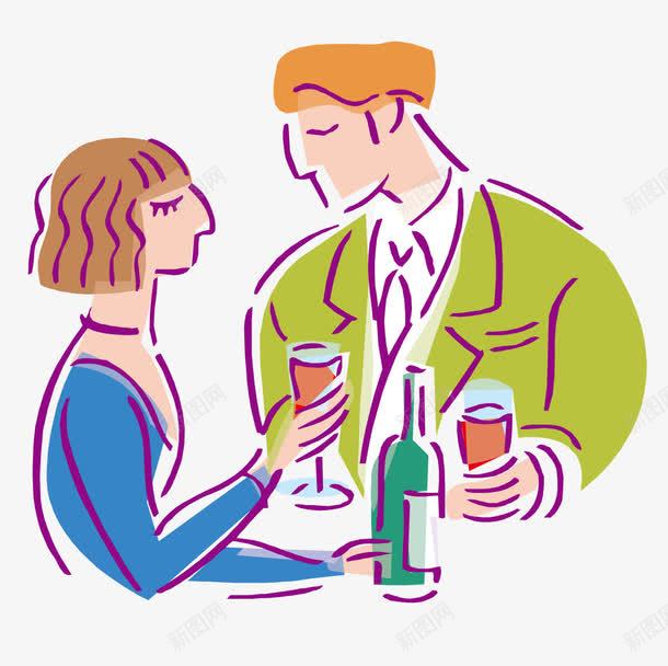 喝红酒的男女png免抠素材_新图网 https://ixintu.com 喝酒 男女 红酒