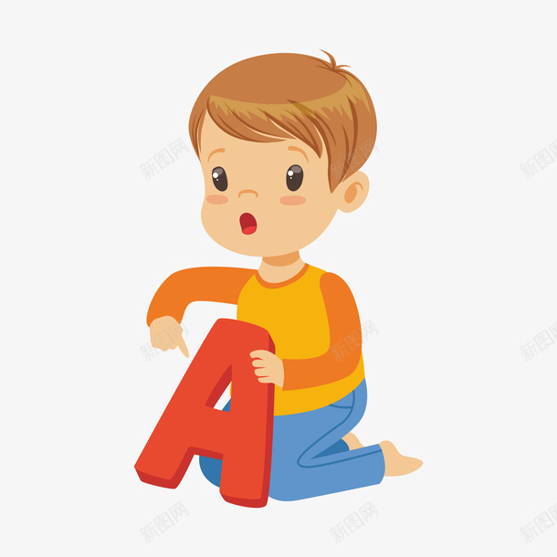 拿着英文字母A的小男孩png免抠素材_新图网 https://ixintu.com 动漫动画 卡通手绘 字母A 小男孩 看图识字卡,看图识字 英文字母 装饰图
