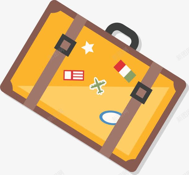 土黄色卡通旅行箱矢量图ai免抠素材_新图网 https://ixintu.com 旅游季 旅行箱 矢量png 箱子 行李箱 黄色箱子 矢量图