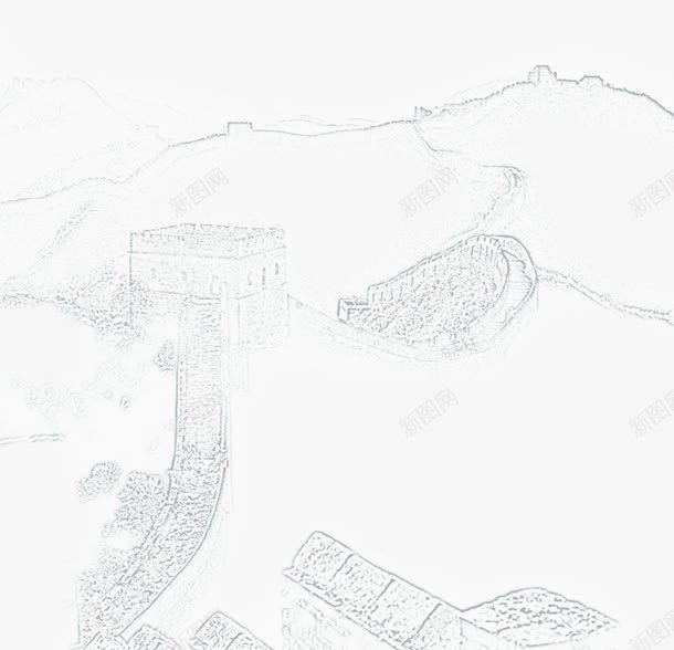 手绘素描的长城png免抠素材_新图网 https://ixintu.com 图片 箭扣 素描 长城 长城卡通