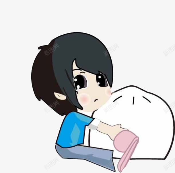 可怜男孩png免抠素材_新图网 https://ixintu.com 卡通 大包子 大眼睛 水汪汪 短发