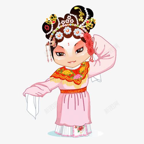 京剧卡通T恤红娘图案psd免抠素材_新图网 https://ixintu.com 京剧 人物 卡通