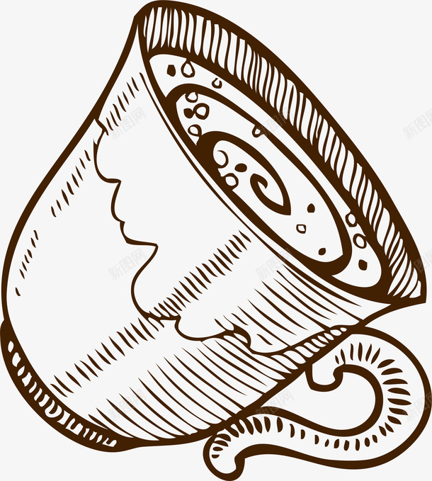 褐色简约咖啡壶png免抠素材_新图网 https://ixintu.com 免抠PNG 咖啡杯 简约 装饰图案 褐色