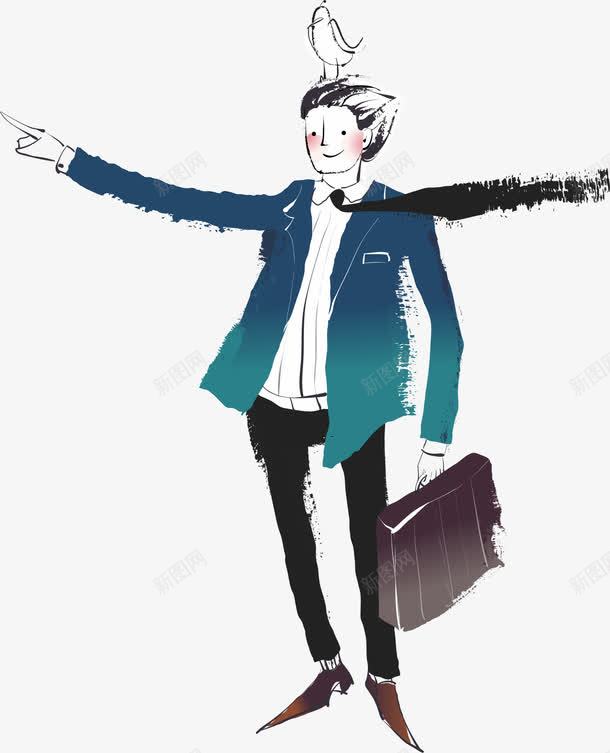 上班的人png免抠素材_新图网 https://ixintu.com 公文包 卡通人物 经纪人 职员