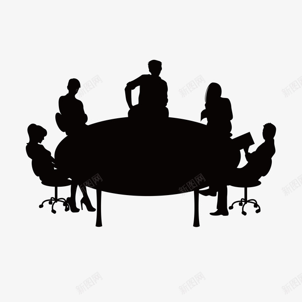 手绘的座谈会矢量图图标eps_新图网 https://ixintu.com 卡通 座谈会 黑色 矢量图