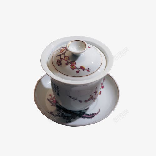 洁白红梅瓷器茶杯png免抠素材_新图网 https://ixintu.com 洁白 瓷器 红梅 茶杯
