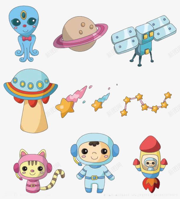 外星扁平png免抠素材_新图网 https://ixintu.com 外星人 外星扁平 小怪物 新球