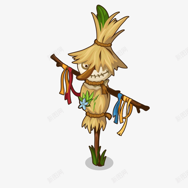 卡通稻草人矢量图ai免抠素材_新图网 https://ixintu.com 保护农田 卡通 庄稼 手绘 植物 稻草人 矢量图