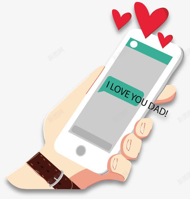 给老爸发送短信png免抠素材_新图网 https://ixintu.com 发短信 手拿手机 白色手机 矢量素材