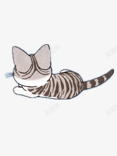 手绘猫png免抠素材_新图网 https://ixintu.com 手绘 灰色 猫