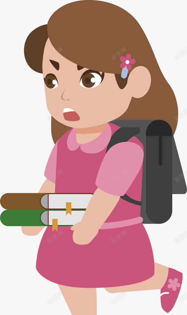 背包搬书的女孩矢量图eps免抠素材_新图网 https://ixintu.com 女孩 搬书 背包 矢量图