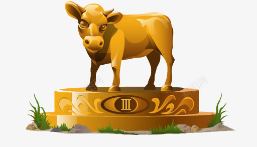 金牛png免抠素材_新图网 https://ixintu.com 动物 金色 雕像