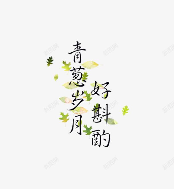 青葱岁月好斟酌png免抠素材_新图网 https://ixintu.com 创意 时尚 艺术字 花纹