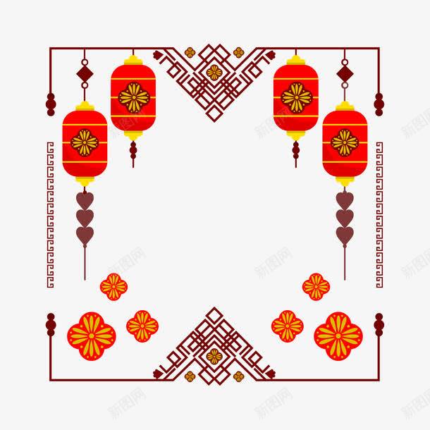 新年装饰图案png免抠素材_新图网 https://ixintu.com 300像素图 EPS免抠 大图免抠 手绘 灯笼 花纹 边框 高清免抠