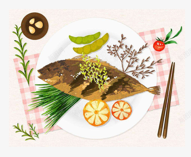 彩绘小清新风格烤鱼装饰图案png免抠素材_新图网 https://ixintu.com 可爱 小清新风格 彩绘风格 手绘 手绘烤鱼 烤鱼 装饰图案