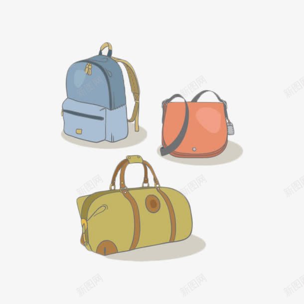 卡通可爱简约行李png免抠素材_新图网 https://ixintu.com 卡通 可爱 多个 旅行 箱包 行李