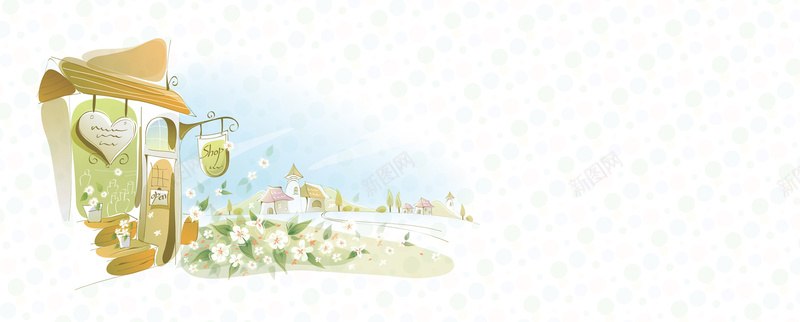清新背景psd设计背景_新图网 https://ixintu.com 儿童画册 卡通 唯美 圆点花纹 手绘 插画 摄影模版 海报banner 爱心 相册模版 童趣