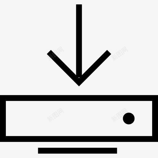 接口符号向下箭头和硬盘图标png_新图网 https://ixintu.com 下载 向下 向下箭头 抽象的图标集 接口 盘 硬盘 符号
