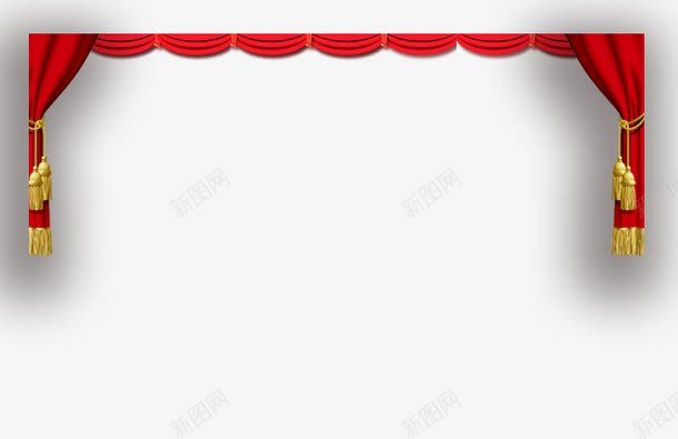红色喜庆帷幕窗帘png免抠素材_新图网 https://ixintu.com 喜庆 帷幕 窗帘 红色