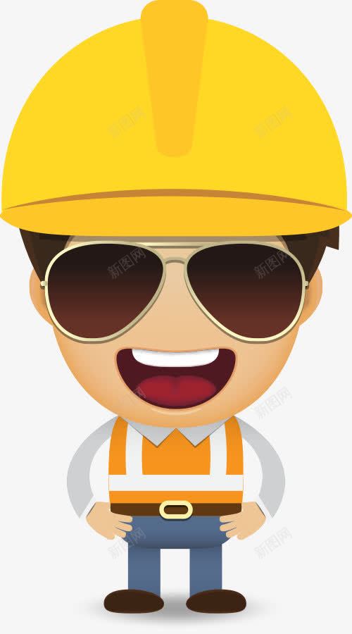 卡通工人墨镜矢量图eps免抠素材_新图网 https://ixintu.com 卡通 工人墨镜 矢量图