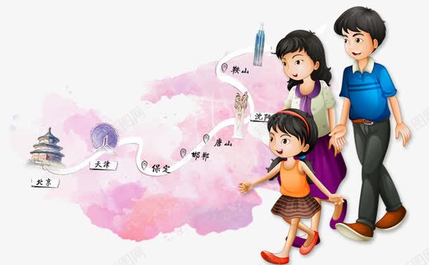 北方旅游地图png免抠素材_新图网 https://ixintu.com 北京旅游景点 北方旅游地图 卡通一家人 卡通北京旅游景点地图 卡通地图