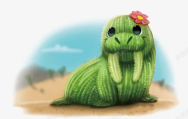 仙人掌海狮png免抠素材_新图网 https://ixintu.com PNG PNG图片 PNG图片素材 PNG素材 PNG素材免费 PNG素材免费下载 仙人掌 创意 卡通 手绘 海狮