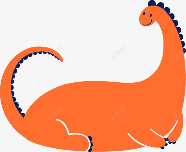 恐龙矢量图ai免抠素材_新图网 https://ixintu.com AI 卡通 可爱 恐龙 手绘 橘红 矢量图