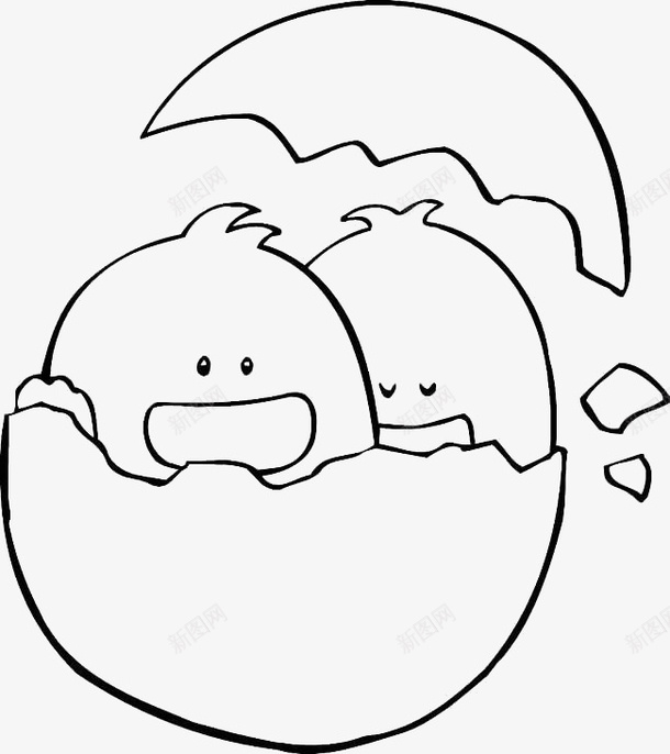 破壳的小鸡图标png_新图网 https://ixintu.com PNG素材 动物 手绘 黑色