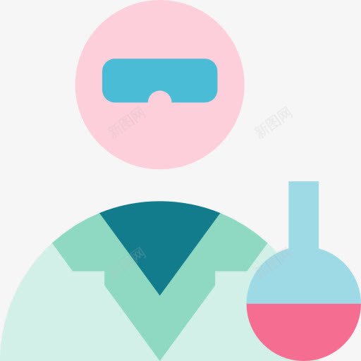 科学家图标png_新图网 https://ixintu.com 人 化工 实验室 实验室技术员 护目镜 瓶 科学家