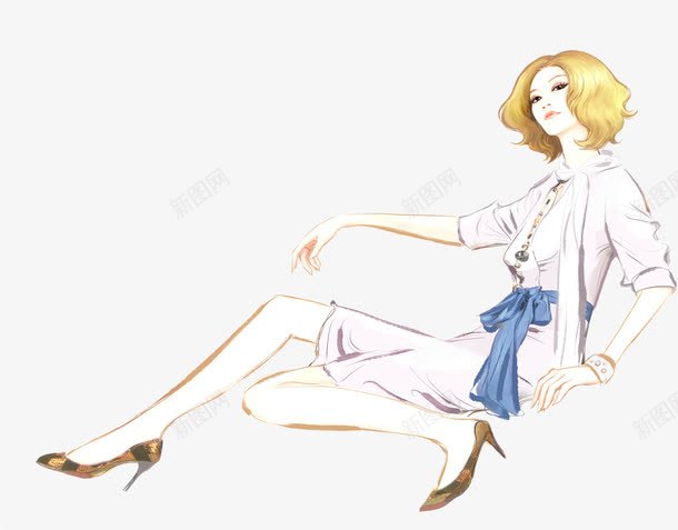 可爱手绘时尚美女png免抠素材_新图网 https://ixintu.com 可爱 时尚 美女
