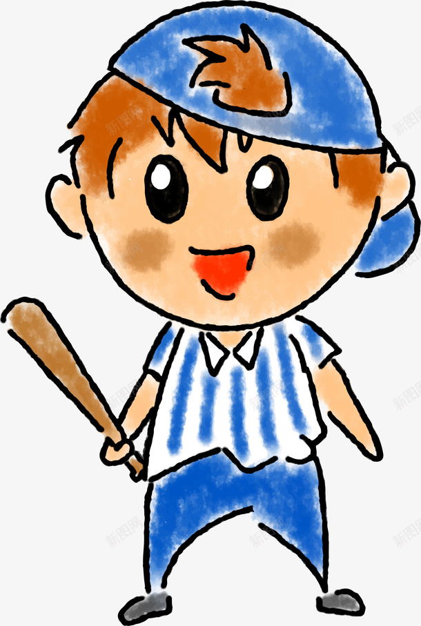 儿童节打棒球小男卡通矢量图ai免抠素材_新图网 https://ixintu.com 儿童节 小男孩 快乐 插画风 棒球 玩耍 矢量图
