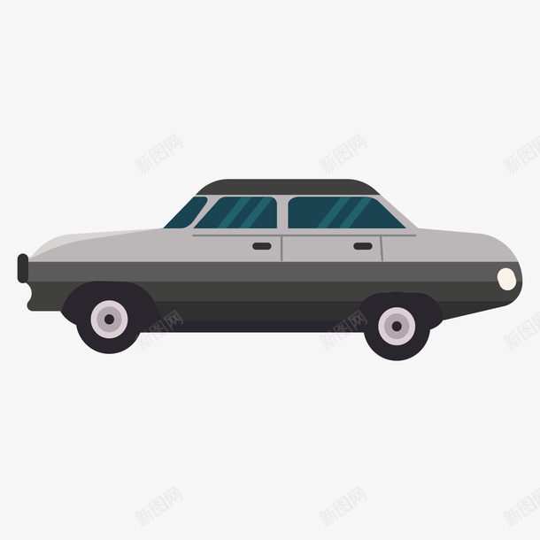 灰白卡通轿车矢量图eps免抠素材_新图网 https://ixintu.com 交通工具 卡通 卡通车 图案 小清新 汽车 灰白 灰色 简约 装饰 车 车辆 矢量图