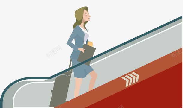 乘电梯上楼的白领png免抠素材_新图网 https://ixintu.com 上楼 上班族 公共场所 卡通 手扶梯 电梯 白领 自动扶梯