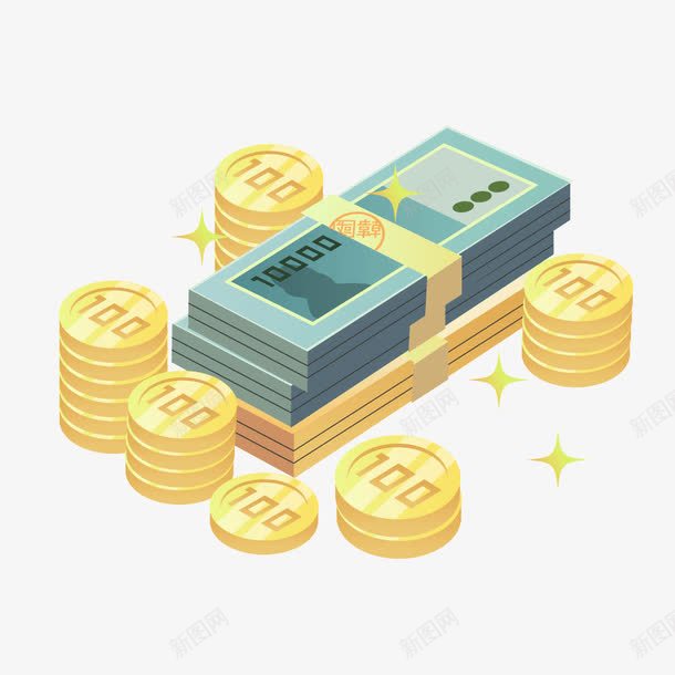 金币美元财富金钱矢量图ai免抠素材_新图网 https://ixintu.com 矢量图 美元 美钞 财富 财富金币 金币 金钱