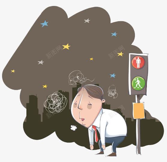 路灯下的人png免抠素材_新图网 https://ixintu.com 叹气 叹气的人 唉声叹气 弓着腰的人 插画 星星 路灯 黑夜