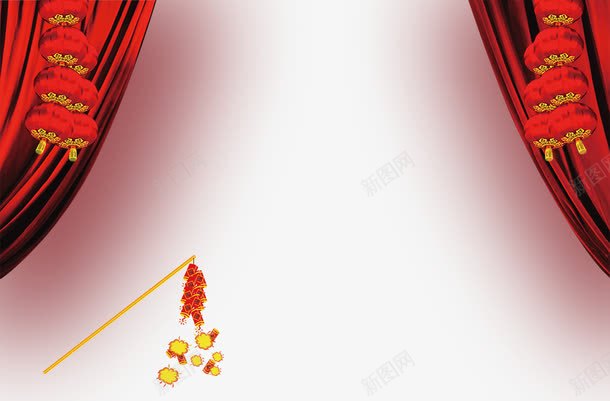 新年窗帘鞭炮节日元素png免抠素材_新图网 https://ixintu.com 新年元素 窗帘 节日 鞭炮