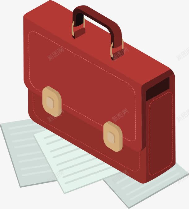 卡通复古公文包png免抠素材_新图网 https://ixintu.com 公文包 办公 商务金融 矢量图案 装饰 金融