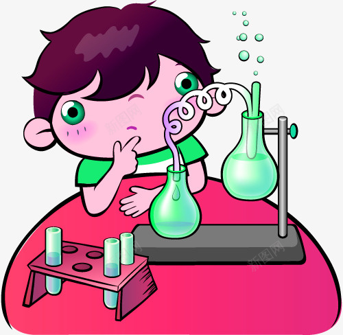 手绘卡通男孩做实验png免抠素材_新图网 https://ixintu.com 做实验 做实验的男孩 卡通 手绘 手绘卡通男孩做实验 男孩