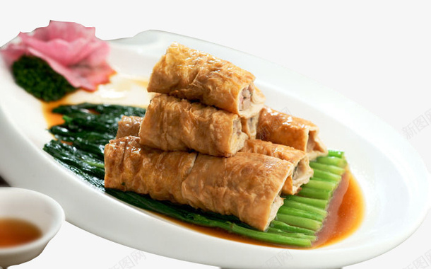 农家腐皮卷png免抠素材_新图网 https://ixintu.com 农家菜 卷肉 豆腐卷 青菜