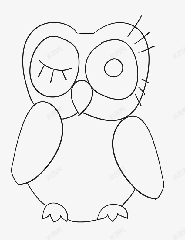 卡通手绘猫头鹰png免抠素材_新图网 https://ixintu.com 卡通 可爱 手绘 猫头鹰 绘画